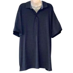 Performance Polo Golf Tennis Black Dark Heather Gray Short Sleeve Mens XL
